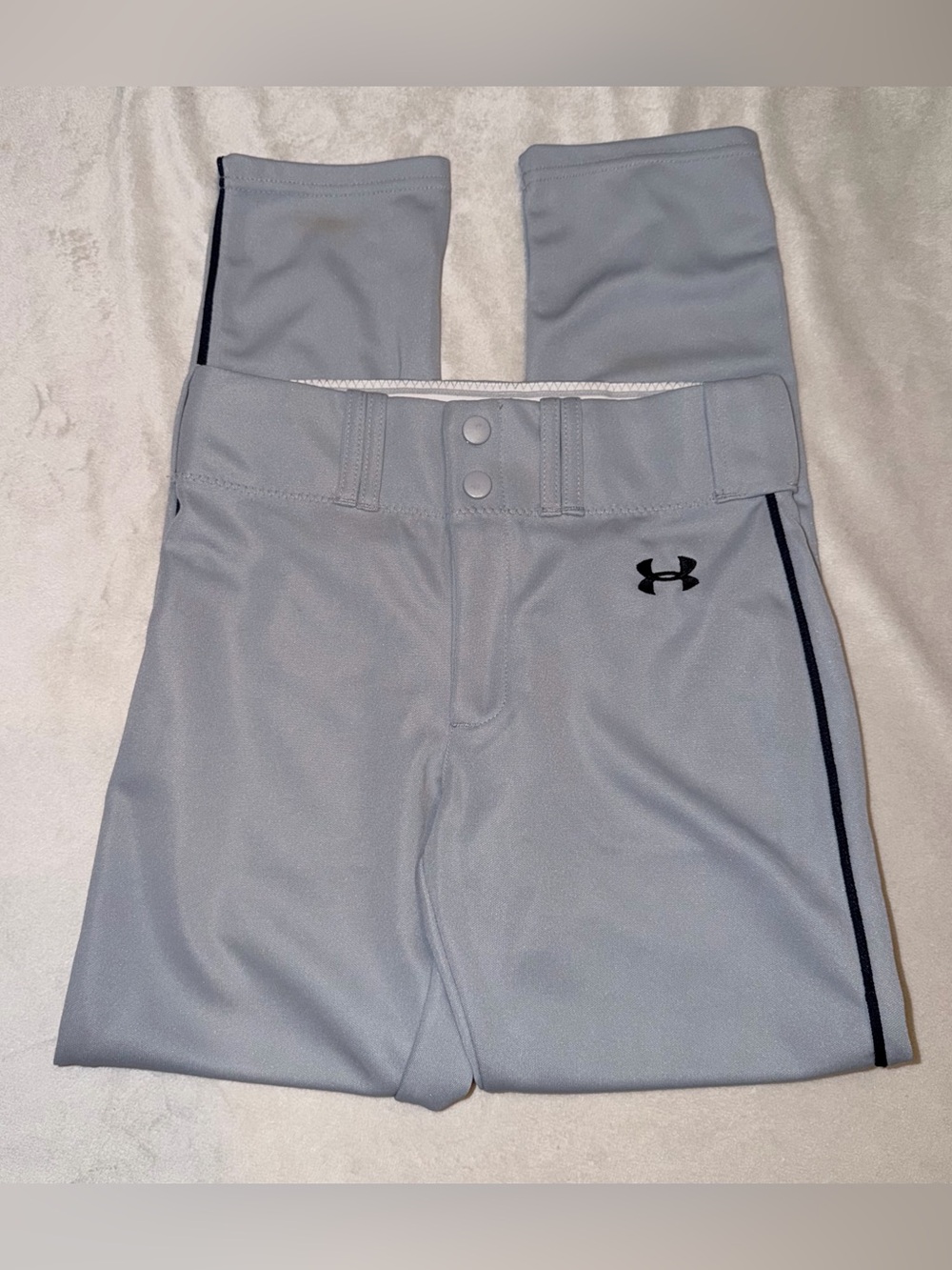 Under Armour Youth Light Gray Baseball pants with Black Logo